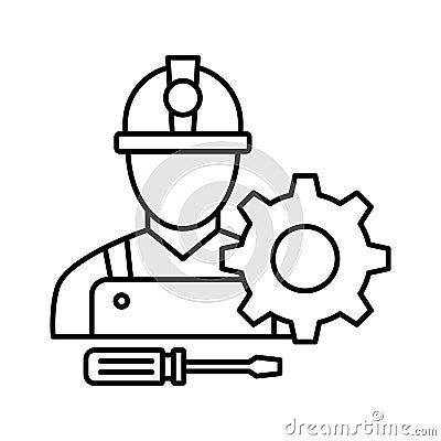 Labour Vector Icon which can easily modify or edit Vector Illustration