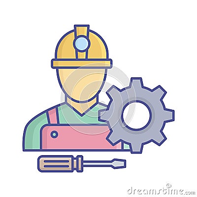 Labour Vector Icon which can easily modify or edit Vector Illustration