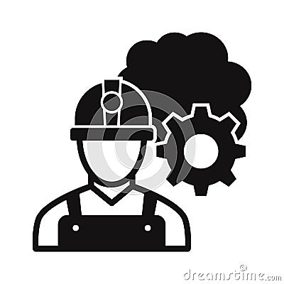 Labour work process Vector Icon which can easily modify or edit Vector Illustration