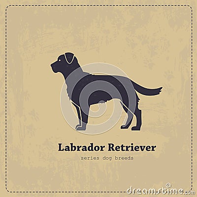 Labrador retriever vector stylized silhouette Vector Illustration