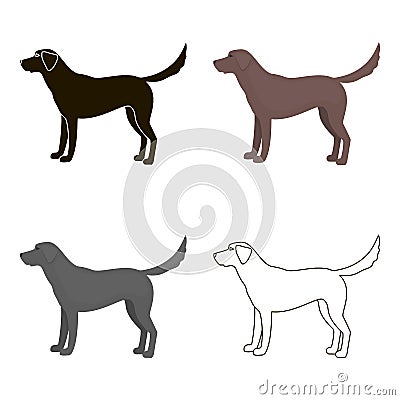 Labrador vector icon in cartoon style for web Vector Illustration