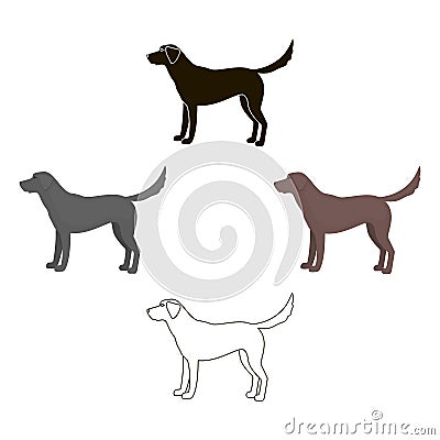 Labrador vector icon in cartoon,black style for web Vector Illustration