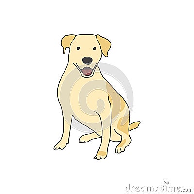 Labradorl breed Cartoon Illustration