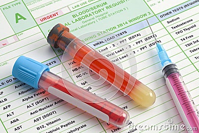 Labs Blood Work Stock Photo