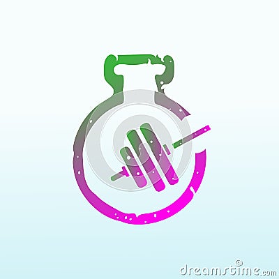 Labs specialize with fitness dumbbell icon logo design Vector Illustration