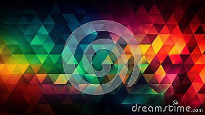 Labstract mosaic background of gradient triangles. Generative AI Stock Photo