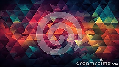 Labstract mosaic background of gradient triangles. Generative AI Stock Photo