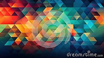 Labstract mosaic background of gradient triangles. Generative AI Stock Photo