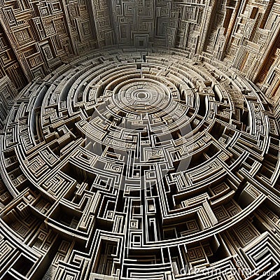 Labyrinth architecture Structural design elements or features t Stock Photo