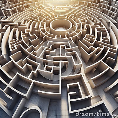Labyrinth architecture Structural design elements or features t Stock Photo