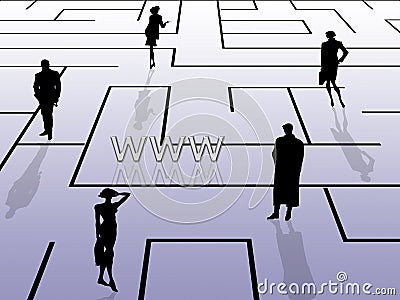 Labyrinth concept, internet Stock Photo