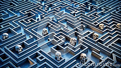 The Labyrinth of Digital Security A Visual Representation of Ethical Hacking Techniques in System Vulnerability Identificat Stock Photo