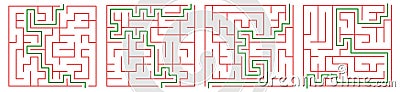Labyrinth with entrance and exit. A game that develops a labyrinth. Children's labyrinth. Vector illustration Vector Illustration