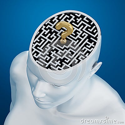 Labyrinth inside human head Stock Photo