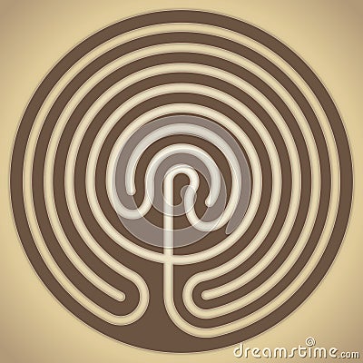 Greek mythology, the labyrinth of Knossos, Crete Vector Illustration