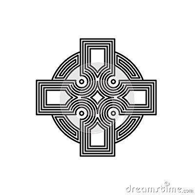 Labyrinth linear vector cross logo Vector Illustration