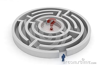 Labyrinth question mark Stock Photo