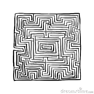 Labyrinth square, sketch for your design Vector Illustration