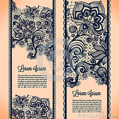 Lace banners Vector Illustration