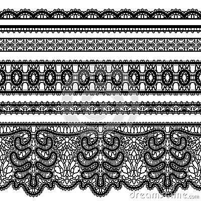 Lace borders on white Vector Illustration