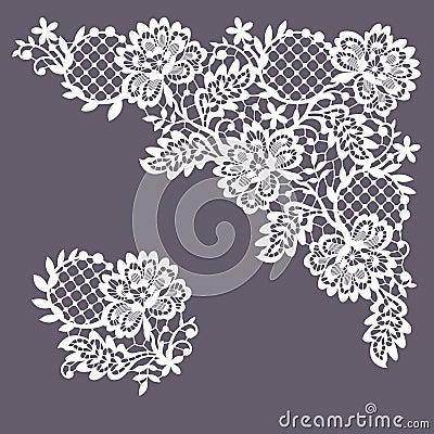 Lace Corner. Clip Art. Vector Illustration