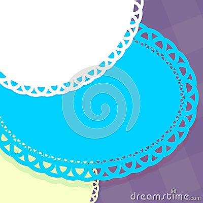 Lace doilies on a table vector illustration template Vector Illustration