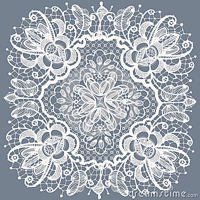 Lace doily patterns.With elements abstract flowers Vector Illustration