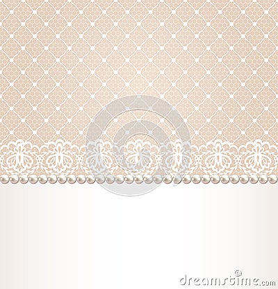 Lace floral border Vector Illustration