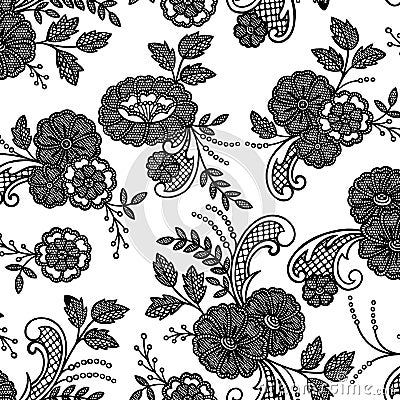 Lace floral flower Vector Illustration