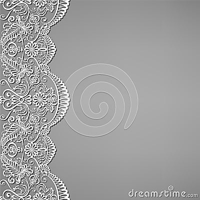 lace and floral ornaments Vector Illustration