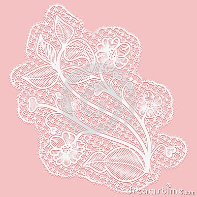 Lace flower. Single tracery element for design. Vector Illustration