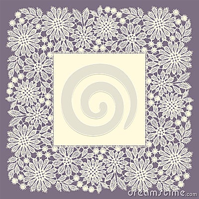 Lace Frame. Doily. Vector Illustration