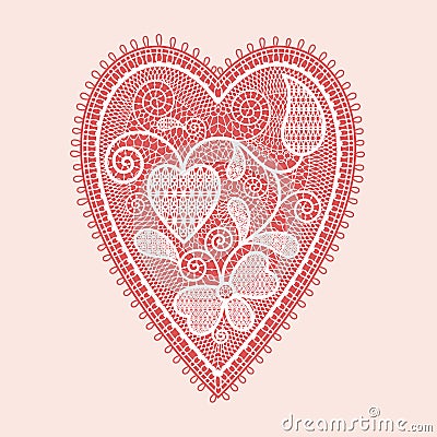 Lace heart Vector Illustration