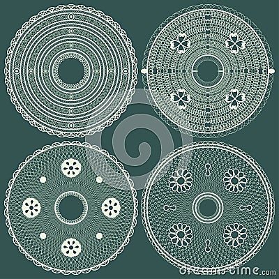 Lace round napkins abstract set. Vector. Vector Illustration