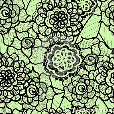 Lace seamless pattern with abstract elements. Vector floral background. Vector Illustration