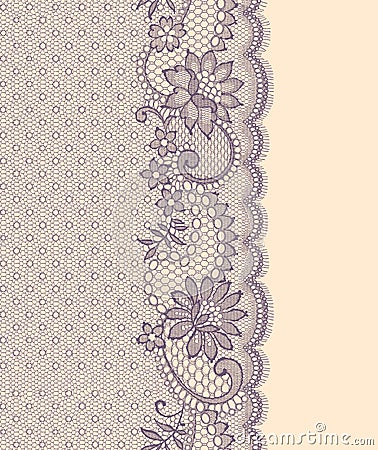 Lace Vertical Seamless Pattern. Vector Illustration