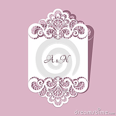 Lace wedding card Vector Illustration