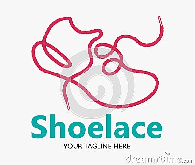 Laces Sneaker Shop logo or emblem. Shoelace vector isolated sign. Vector Illustration