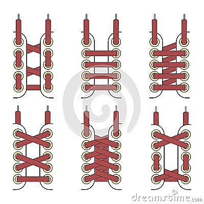 Laces tied up set Vector Illustration