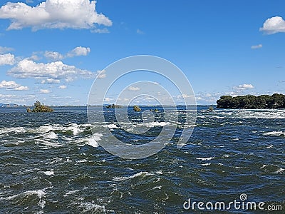 Lachine Rapids view seen from the Rapids Park in Montreal, Quebec, Canada on s sunny summer day Stock Photo
