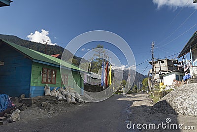 Lachung Village near Yumthang Valley, Lachung, Sikkim Stock Photo