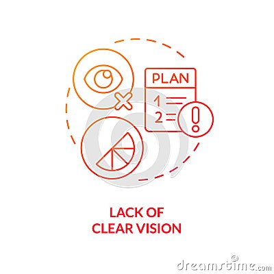 Lack of clear vision red gradient concept icon Vector Illustration