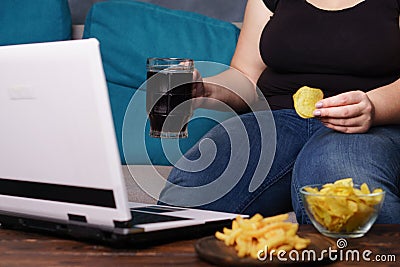 Lack of physical activity, laziness, homebody Stock Photo