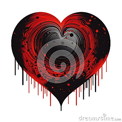 Lack and red heart shape design for love symbols, abstract, love Cartoon Illustration