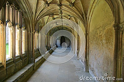 Lacock Abbey Cloisters (landscape) Stock Photo