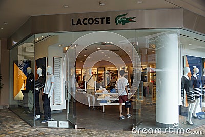 Lacoste Store at the Ala Moana Center Editorial Stock Photo