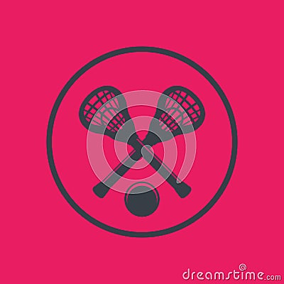 Lacrosse icon in circle Vector Illustration