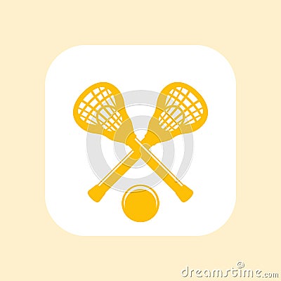 Lacrosse icon, vector sign, sticks and ball Vector Illustration