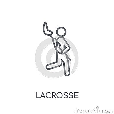 Lacrosse linear icon. Modern outline Lacrosse logo concept on wh Vector Illustration