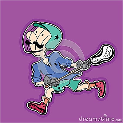 Lacrosse player - color Vector Illustration